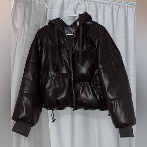 H&M Glossy Black Puffer Jacket